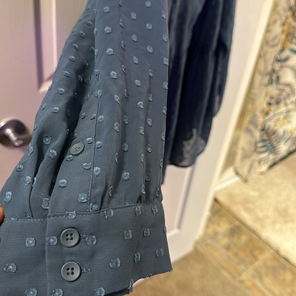 Torrid Size 4 Sheer W/ Dots & Peplum Blouse - Picture 2 of 7